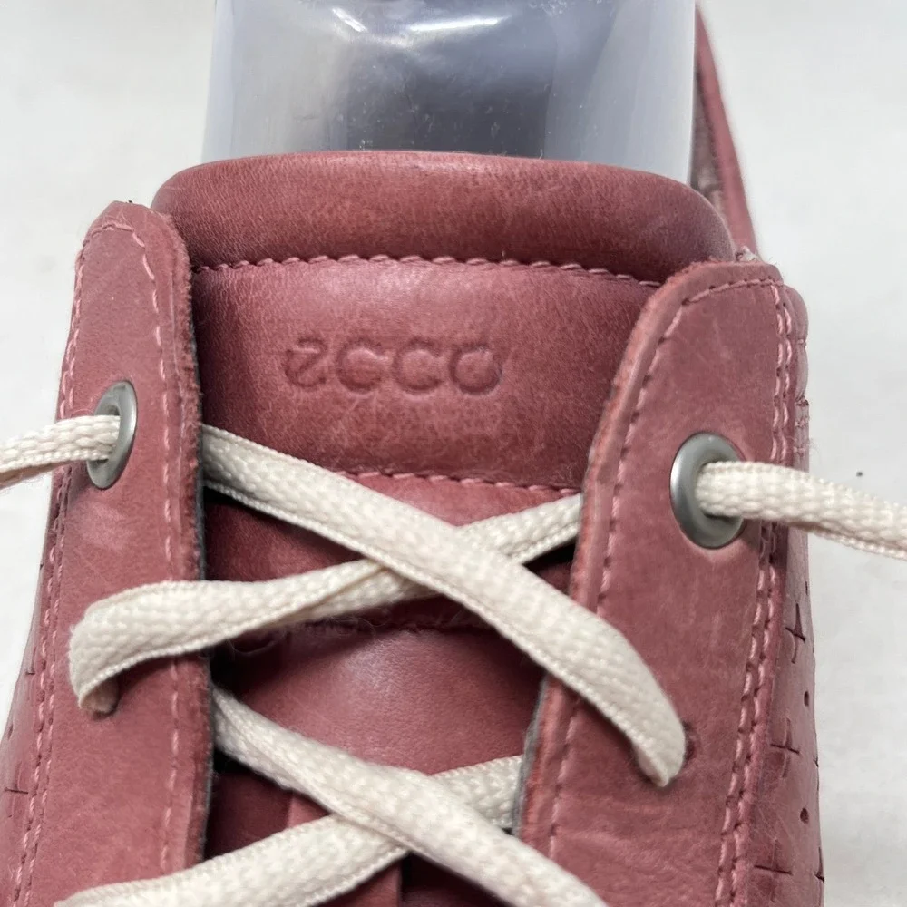 ECCO Womens Size 41‎ / 10 US Rose Pink Leather Lace Up Sneakers Indie Boho Chic
